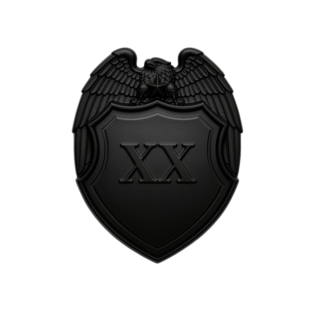 XX house badge, all black